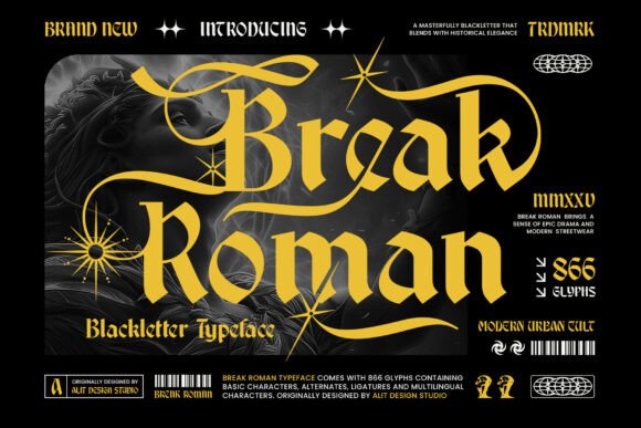 Break Roman: A Bold Blackletter Display Font for Modern Branding
