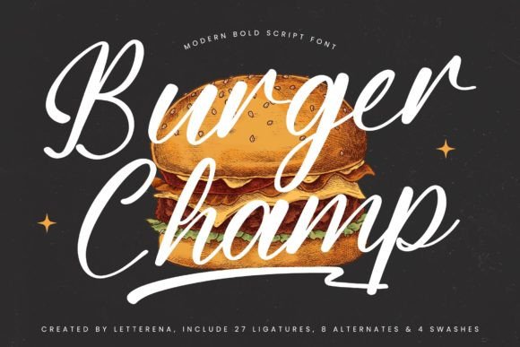 Burger Champ: A Bold Script Font That Cuts Through the Feed