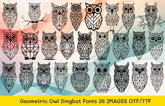 Geometric Owl Dingbats Font for Modern Web Design