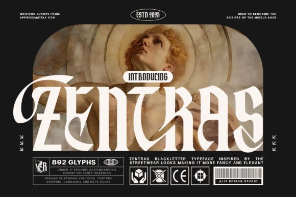Zentras: A Bold Blackletter Typeface for Digital Impact